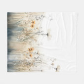 Rustikales Feld der Wildblumen Aquarell Fleecedecke (Vorderseite (Horizontal))