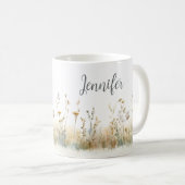 Rustikales Feld der Wildblumen Monogramm Kaffeetasse (VorderseiteRechts)