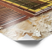 Rustikales Fensterheber auf einer texturierten Ste Fotodruck (Ecke)