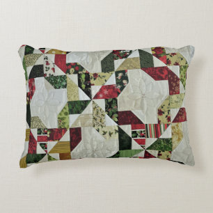 Rustikales Ferien-Patchwork-Quiltmuster Dekokissen