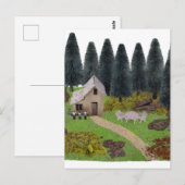 Rustikales Ferienhaus im Wald Postkarte (Vorne/Hinten)