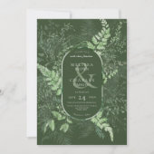 Rustikales Fern Green Foliage Emerald Green Einladung (Vorderseite)