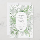 Rustikales Fern Green Foliage White Bridal Luncheo Einladung (Vorderseite)