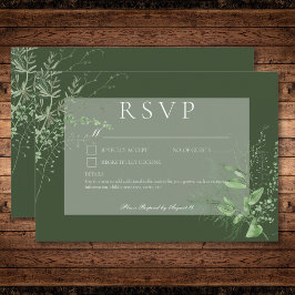 Rustikales Fern Green Folies Smaragdgrün kein Aben RSVP Karte