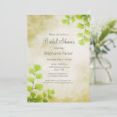 Rustikales Fern Leaf Brautparty Einladung (Stehend Vorderseite)