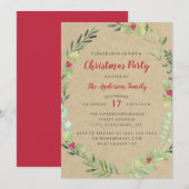 Rustikales festes Aquarellfeuer Weihnachtsfest Par Einladung (Vorne/Hinten)