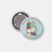 Rustikales festliches Gnome Snowman Weihnachtsmagn Magnet (Vorderseite/Rückseite)