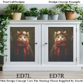 Rustikales festliches Kitten, Coat & Scarf ED7L De Seidenpapier