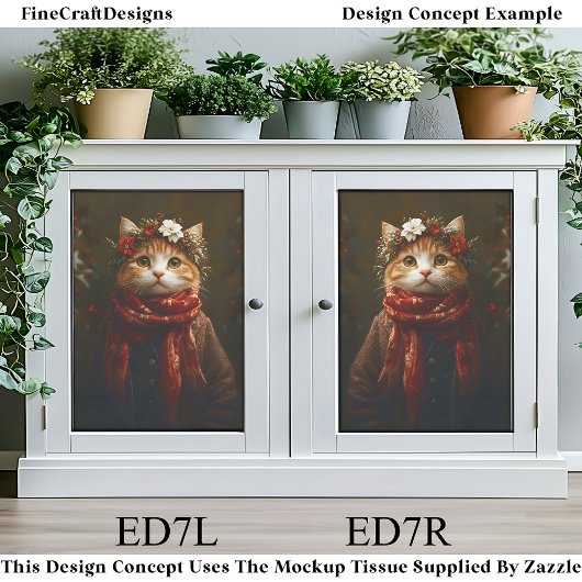 Rustikales festliches Kitten, Coat & Scarf ED7L De Seidenpapier