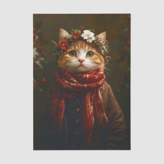 Rustikales festliches Kitten, Coat & Scarf ED7L De Seidenpapier (Vorderseite)