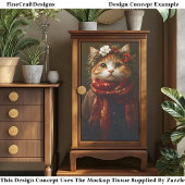 Rustikales festliches Kitten, Coat & Scarf ED7R De Seidenpapier