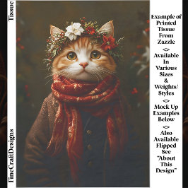 Rustikales festliches Kitten, Coat & Scarf ED7R De Seidenpapier