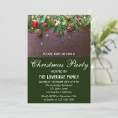 Rustikales festliches Rot-Grün-Party Einladung (Stehend Vorderseite)