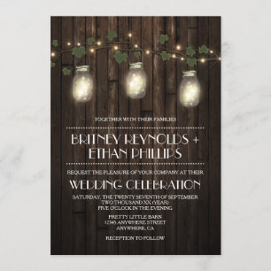 Rustikales Feuerwerk + Weinberg Einladung Hochzeit