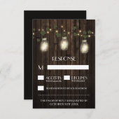 Rustikales Feuerwerk + Weinberg Hochzeitskarten RS RSVP Karte (Vorne/Hinten)