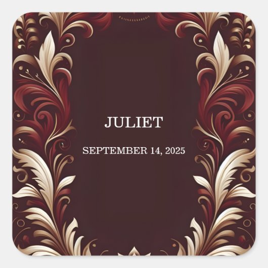 Rustikales Fiesta Rustic Bold Spanisches Brautpart Quadratischer Aufkleber (Vorderseite)