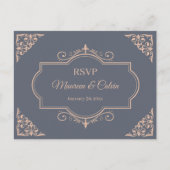 Rustikales Filigree, Hochzeit RSVP Postkarte (Vorderseite)
