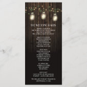 Rustikales Firefly + Weinberg Hochzeiten Programm (Rückseite)