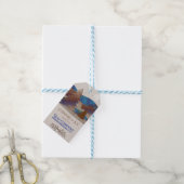 Rustikales Firmengeschenk-Tag, Brown & Blue-Logo Geschenkanhänger (Mit Garn)