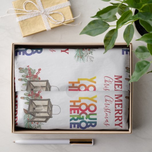 Rustikales Firmenlogo Weihnachten Seidenpapier (Geschenk)