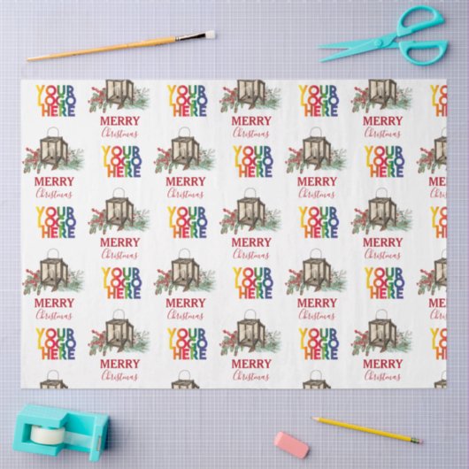 Rustikales Firmenlogo Weihnachten Seidenpapier (Basteln)