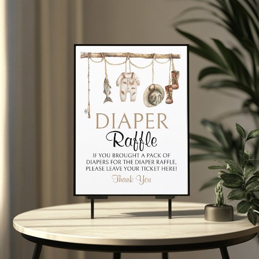 Rustikales Fischen Windelrumpf Schild 8x10