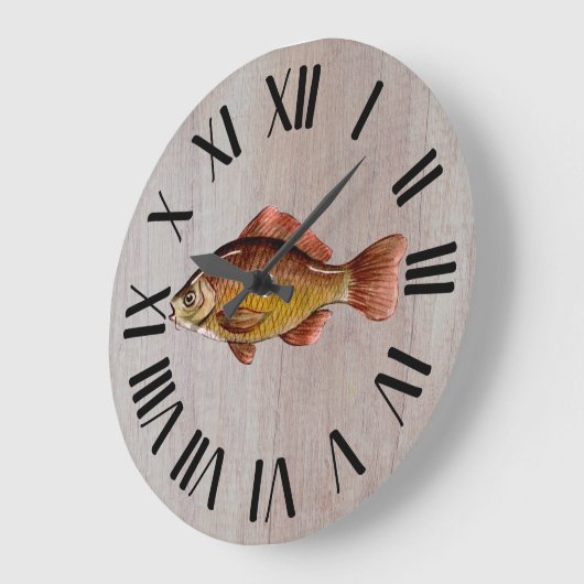 Rustikales Fischholz Große Wanduhr (Winkel)