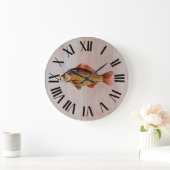 Rustikales Fischholz Große Wanduhr (Zuhause)