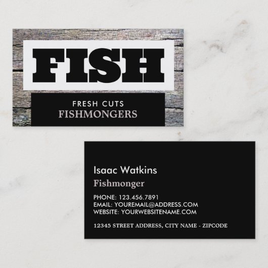 Rustikales Fischmonger/Ehefrau, Fischmarkt Visitenkarte (Vorne/Hinten)