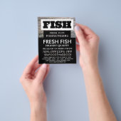 Rustikales Fischmonger/Ehefrau, Fischmarktwerbung Flyer (Gruppe)