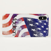 Rustikales Flag USA Monogramm Initialname Case-Mate iPhone Hülle (Rückseite (Horizontal))