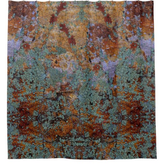 Rustikales Flechten-Moos mit Stein-und Duschvorhang (Vorderseite)