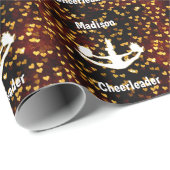 Rustikales Floating Hearts Cheerleader Geschenkpapier (Rolleneckpunkt)
