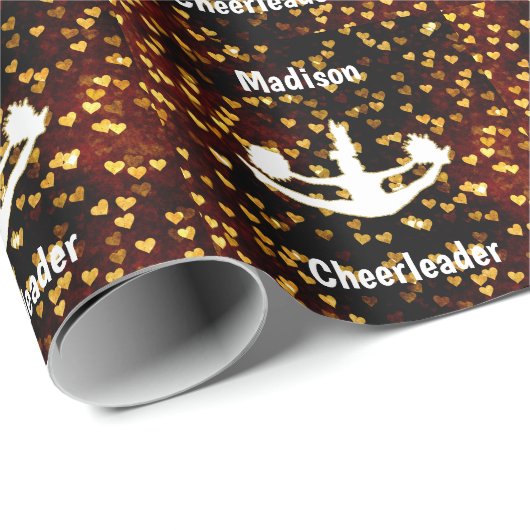 Rustikales Floating Hearts Cheerleader Geschenkpapier (Rolleneckpunkt)