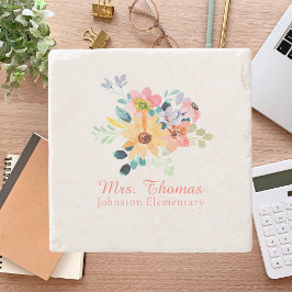 Rustikales Flora-Lehrerempfinden Steinuntersetzer