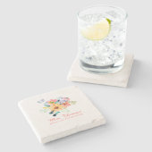 Rustikales Flora-Lehrerempfinden Steinuntersetzer (Seitenansicht)