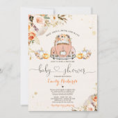 Rustikales Flora Pumpkin Drive by Baby Dusche Einladung (Vorderseite)