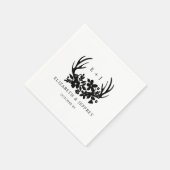 Rustikales Floral Antler Woodland Hochzeit Napkins Serviette (Ecke)