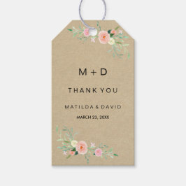 Rustikales Floral Boho Vielen Dank für Ihre Hochze Geschenkanhänger