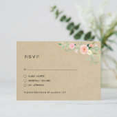 Rustikales Floral Boho Wedding RSVP Karte (Stehend Vorderseite)