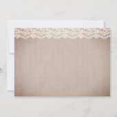 Rustikales Floral Jar Vintag Burlap Brautparty Einladung (Rückseite)