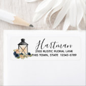 Rustikales Floral Lantern Rücksendeadresse-Label (Insitu)