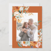 Rustikales Floral Terracotta fall Foto Hochzeit Save The Date (Rückseite)