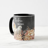 Rustikales Floral Watercolor Hühnermama Tasse (Vorderseite Links)