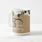 Rustikales florales 50. Hochzeitstag Kaffeetasse (Vorderseite Links)