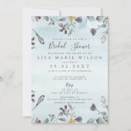 Rustikales, florales blaues Brautparty Einladung
