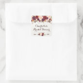 Rustikales florales Brautparty Gefälligkeitskennze Quadratischer Aufkleber (Tasche)