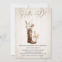 Rustikales florales Cowgirl Boot Flasche 40. Gebur