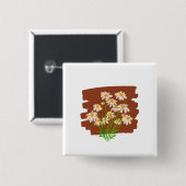 Rustikales florales Design auf braunem Hintergrund Button (Vorne & Hinten)