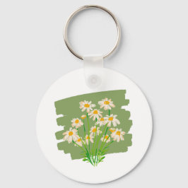 Rustikales florales Design auf grünem Hintergrund Schlüsselanhänger